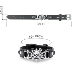 Gothic and Steampunk Jewellery Skull Star Cuff Bracelet