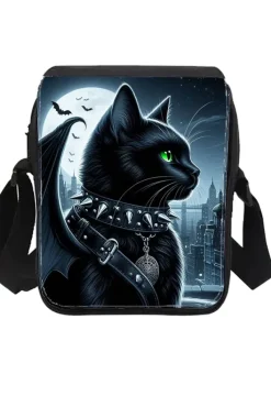 Oakhart Industries Small Gothic Bat Cat Shoulder Bag