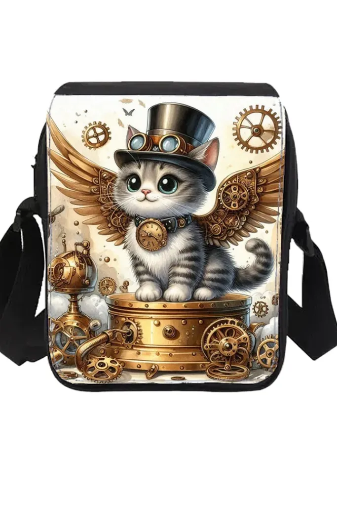 Oakhart Industries Small Steampunk Kitten Shoulder Bag