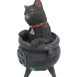 Nemesis Now Smudge Black Cat Cauldron Figurine