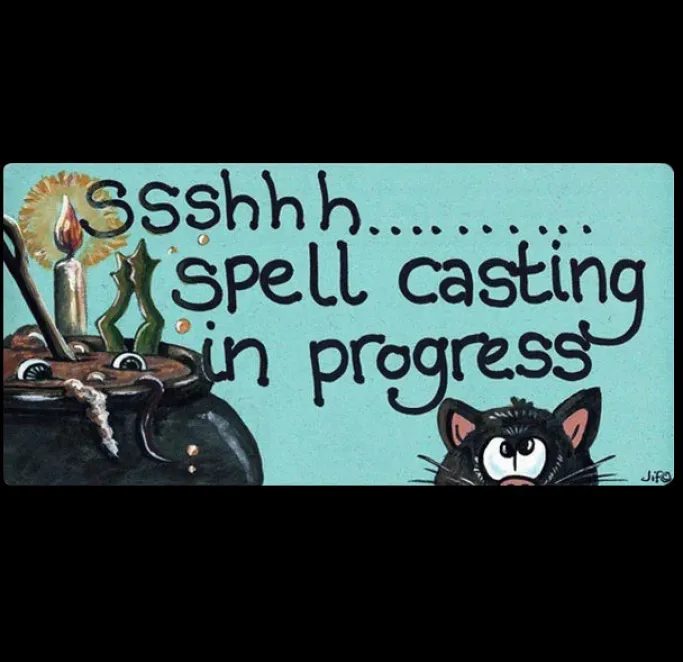 Something Different Ssshhh Spell Casting In Progress Smiley Fridge Magnet