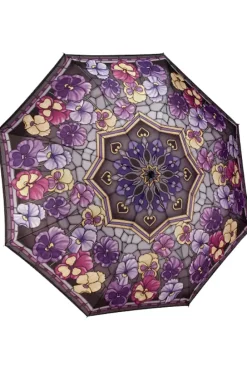 Soake Stained Glass Pansies Folding Umbrella