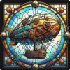 Oakhart Industries Steampunk Airship Coaster Art033
