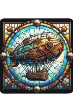 Oakhart Industries Steampunk Airship Coaster Art033