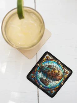 Oakhart Industries Steampunk Airship Coaster Art033