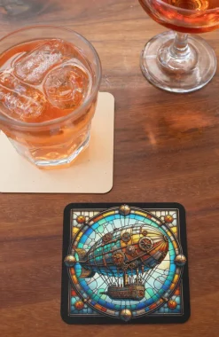 Oakhart Industries Steampunk Airship Coaster Art033