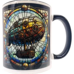 Oakhart Industries Steampunk Airship Mug Art028