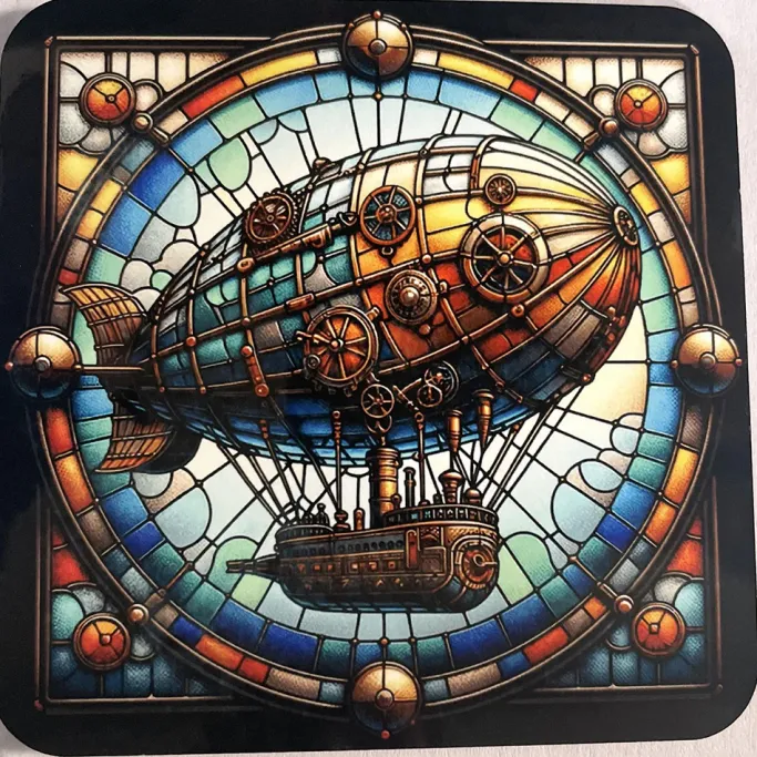 Oakhart Industries Steampunk Airship Mug Art028