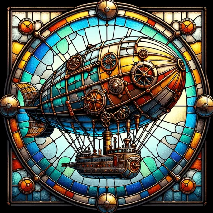 Oakhart Industries Steampunk Airship Mug Art028