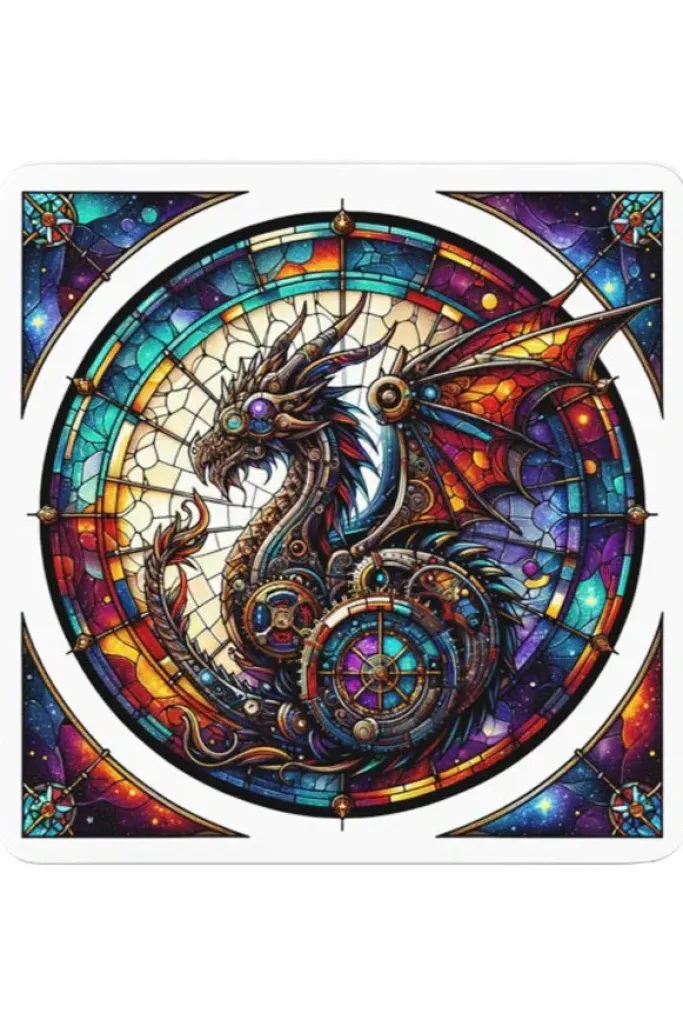 Oakhart Industries Steampunk Black Dragon Coaster Art040