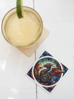 Oakhart Industries Steampunk Black Dragon Coaster Art040