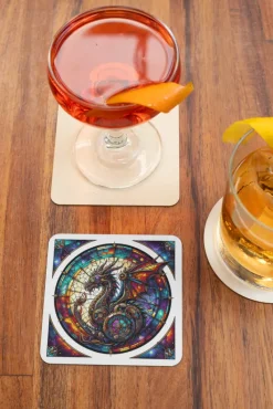 Oakhart Industries Steampunk Black Dragon Coaster Art040