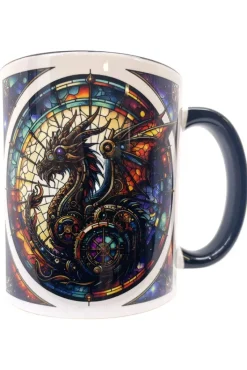 Oakhart Industries Steampunk Black Dragon Mug Art030