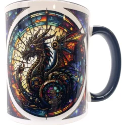 Oakhart Industries Steampunk Black Dragon Mug Art030