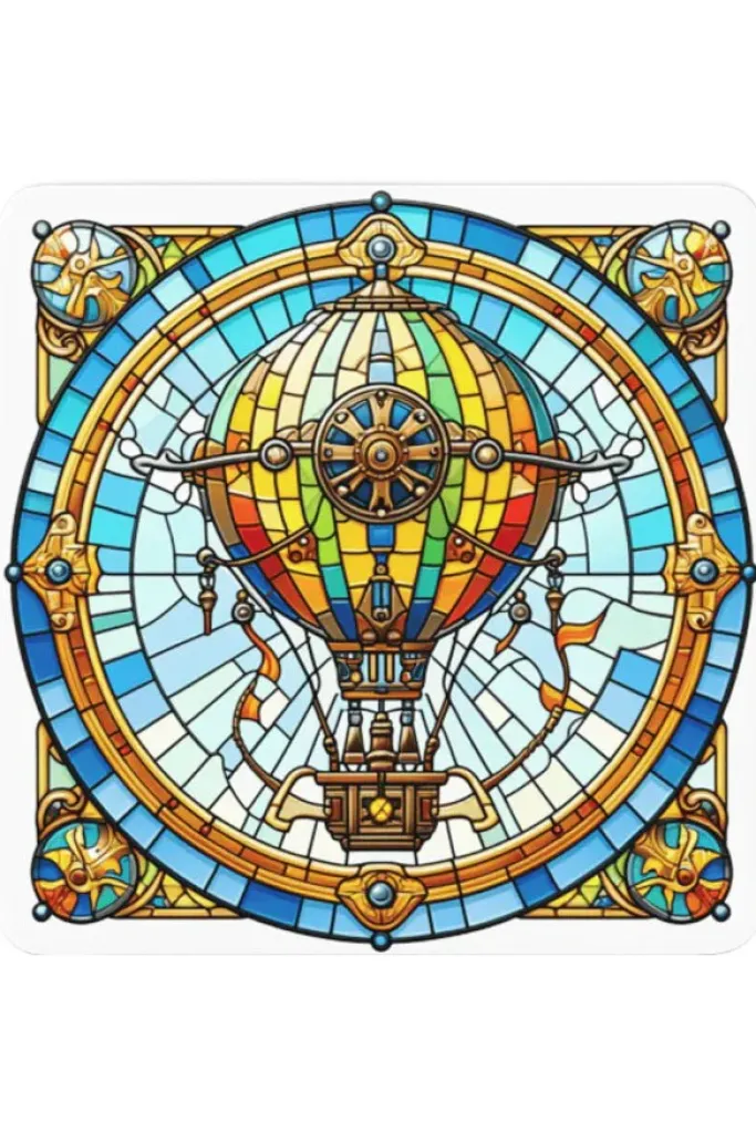Oakhart Industries Steampunk Classic Hot Air Balloon Coaster Art034