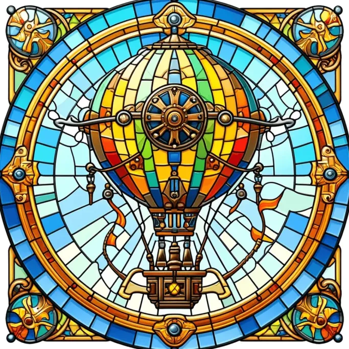 Oakhart Industries Steampunk Classic Hot Air Balloon Coaster Art034