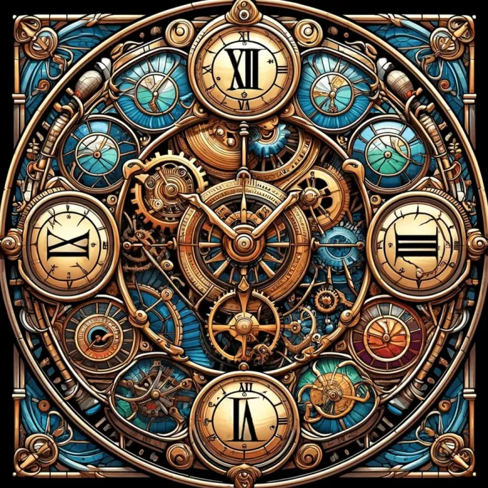 Oakhart Industries Steampunk Cog Clock Coaster Art036