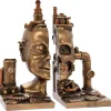 Steampunk Fantasy Steampunk Cyber Skull Bookends