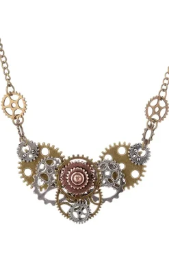 Gothic and Steampunk Jewellery Steampunk Gears Necklace