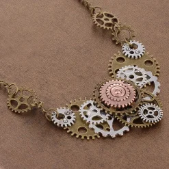 Gothic and Steampunk Jewellery Steampunk Gears Necklace