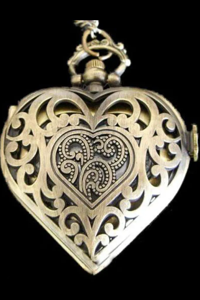 Pocketwatches Steampunk Heart Shaped Necklace Pocket Watch