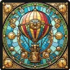 Oakhart Industries Steampunk Hot Air Balloon Coaster Art037