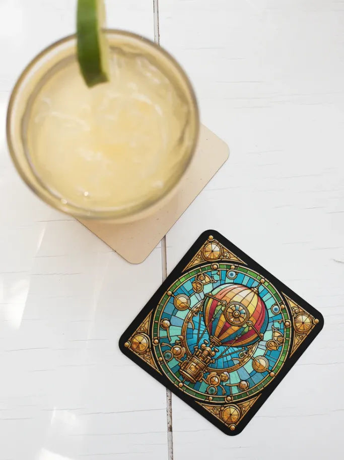 Oakhart Industries Steampunk Hot Air Balloon Coaster Art037