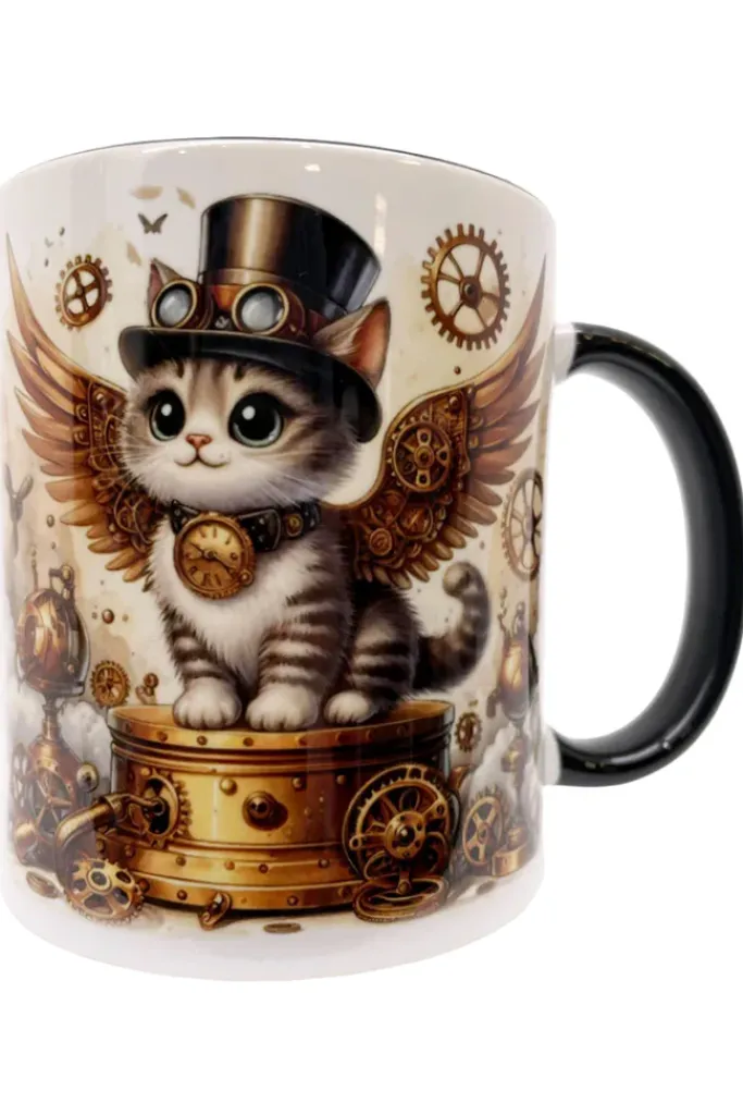 Oakhart Industries Steampunk Kitty Mug Art099