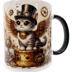 Oakhart Industries Steampunk Kitty Mug Art099