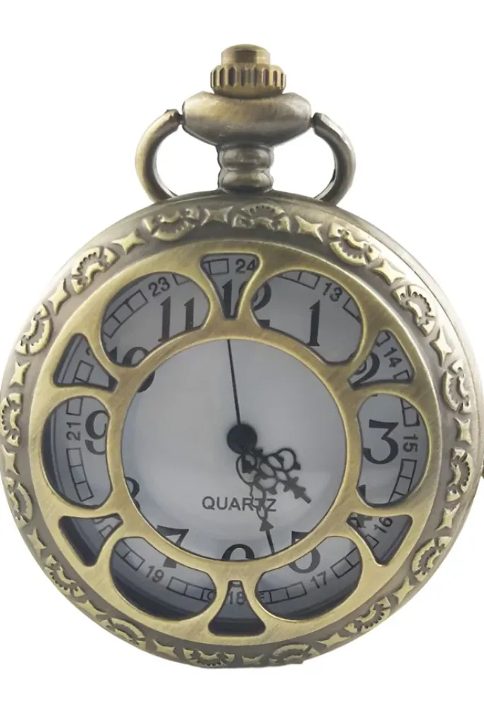 Pocketwatches Steampunk Pocket Watch Open Flower Design