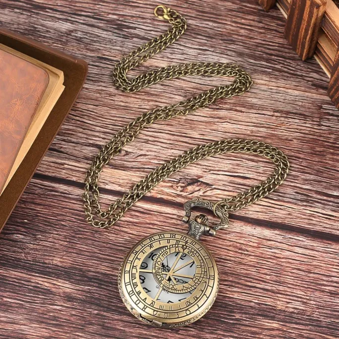 Pocketwatches Steampunk Pocket Watch with Astrolabe Zodiac Design