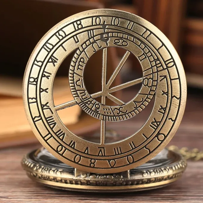 Pocketwatches Steampunk Pocket Watch with Astrolabe Zodiac Design