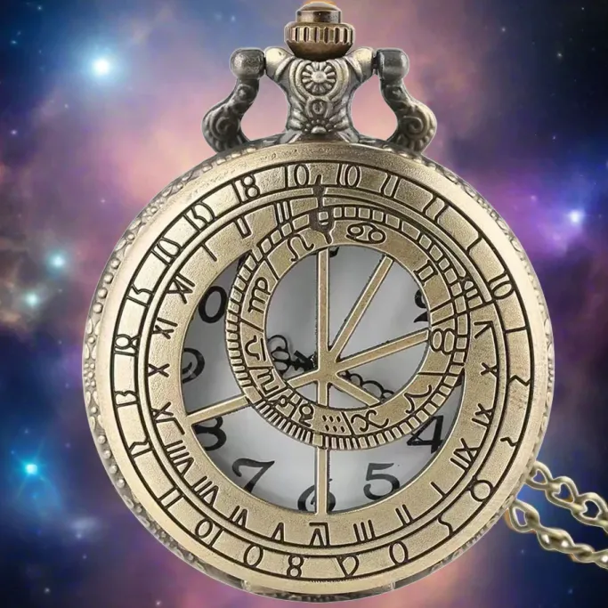 Pocketwatches Steampunk Pocket Watch with Astrolabe Zodiac Design