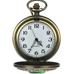 Pocketwatches Steampunk Pocket Watch with green Cabochon