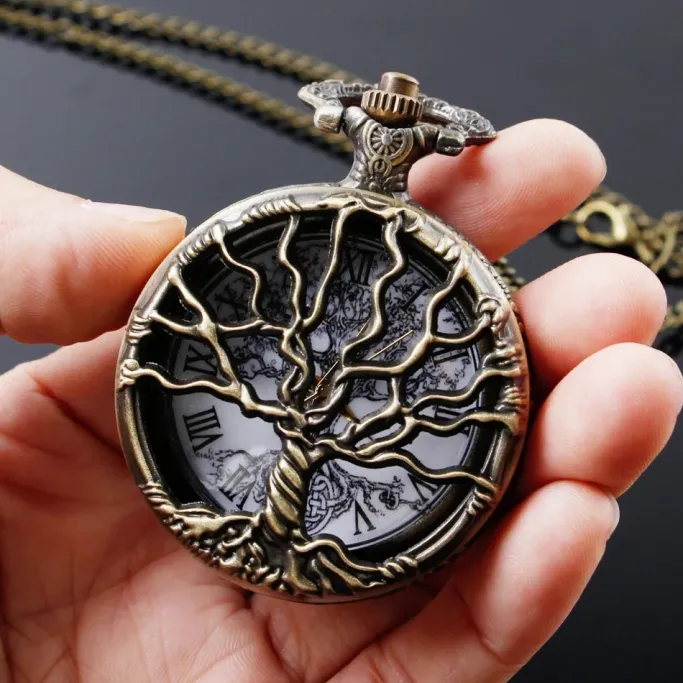 Pocketwatches Steampunk Pocket Watch with Tree of Life Design
