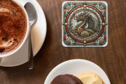 Oakhart Industries Steampunk Red Dragon Coaster Art039