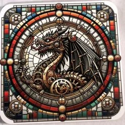 Oakhart Industries Steampunk Red Dragon Mug Art032