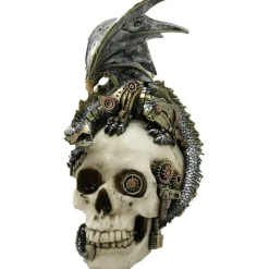 Nemesis Now Steampunk Steel Wing Dragon Skull 21cm