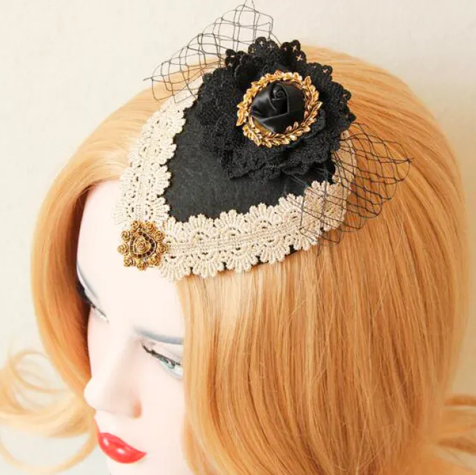 Gothic Hair Accessories Steampunk Teardrop Fascinator