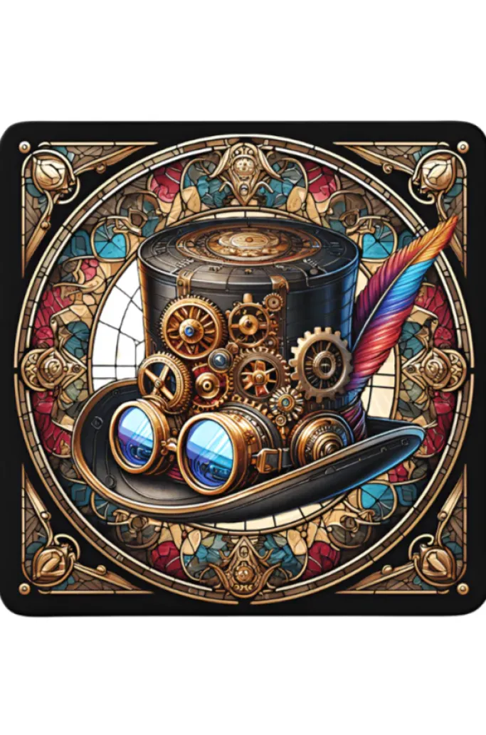 Oakhart Industries Steampunk Top Hat Coaster Art035