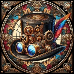 Oakhart Industries Steampunk Top Hat Coaster Art035