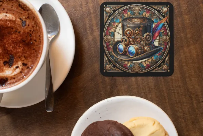 Oakhart Industries Steampunk Top Hat Coaster Art035