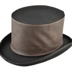 Euro Accessories Steampunk Top Hat Faux Leather Band