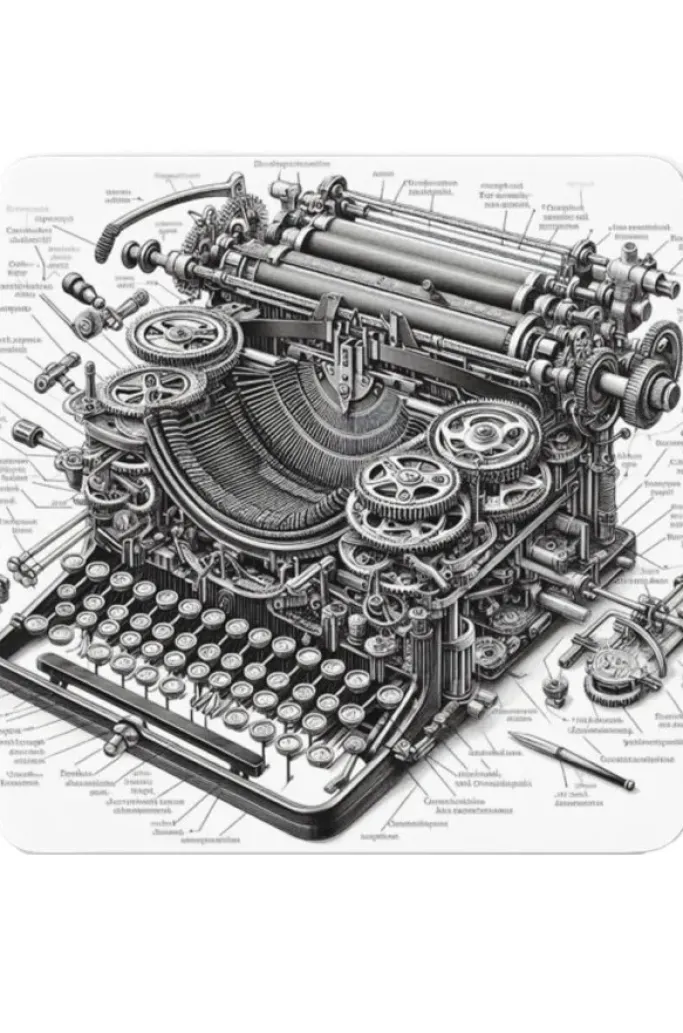 Oakhart Industries Steampunk Typewriter Coaster Art083