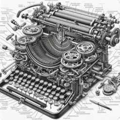 Oakhart Industries Steampunk Typewriter Coaster Art083