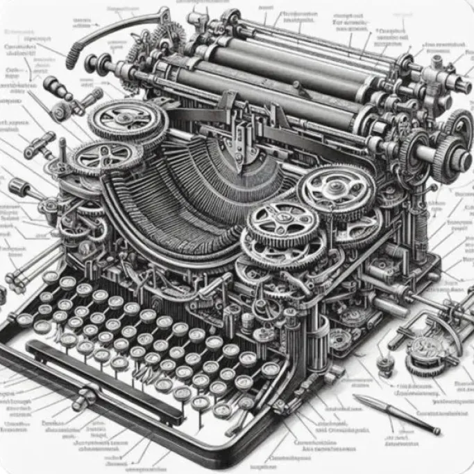Oakhart Industries Steampunk Typewriter Coaster Art083