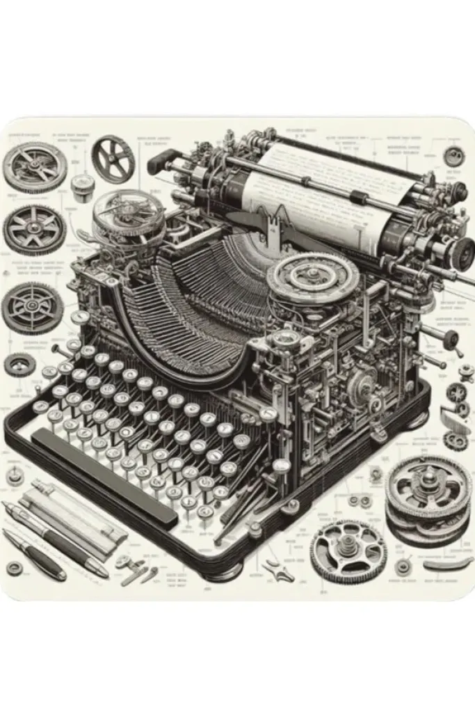Oakhart Industries Steampunk Typewriter Coaster Art081
