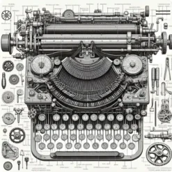 Oakhart Industries Steampunk Typewriter Coaster Art082