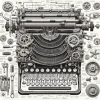 Oakhart Industries Steampunk Typewriter Coaster Art084
