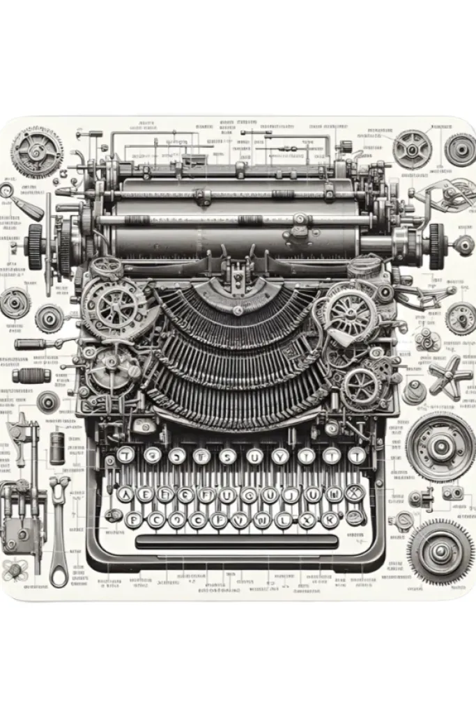 Oakhart Industries Steampunk Typewriter Coaster Art084